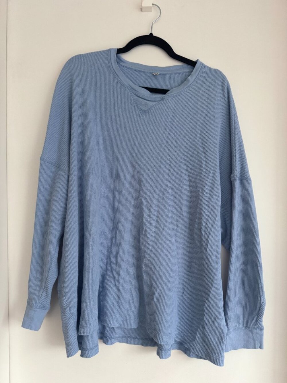 Free People Light Blue Thermal Pullover